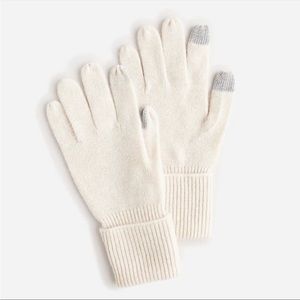 J. Crew NWT Cashmere Touch-screen Gloves in Heather Natural